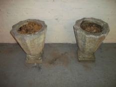 TWO CONCRETE PLANTERS