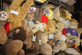 A COLLECTION OF TEDDY BEARS to include a small Steiff bear, Russ, promotional bears etc.