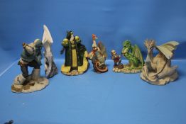 A COLLECTION OF ENCHANTICA FIGURES TO INCLUDE DRAGONS