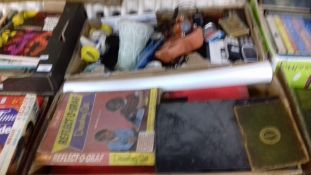 TWO BOXES OF SUNDRIES INCLUDING NOKIA 3120 AND 6288 MOBILES, DENBY VASE, DRACULA BOOKS ETC.