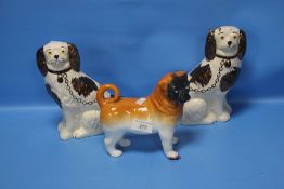 THREE CERAMIC DOG FIGURES