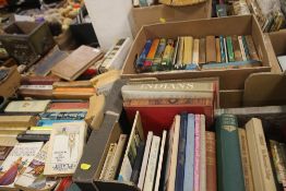 FOUR TRAYS OF MISCELLANEOUS BOOKS (TRAYS NOT INCLUDED)