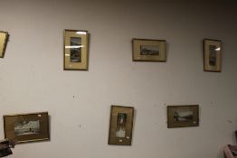 SEVEN FRAMED ANTIQUE WOOL WORK PICTURES