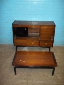 A VINTAGE COCKTAIL SIDEBOARD UNIT AND MATCHING COFFEE TABLE