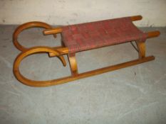 A VINTAGE RAMS HORN BENTWOOD SLEDGE