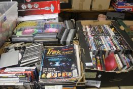 THREE BOXES OF XBOX GAMES, CDS, DVDS AND COMPUTER DISCS