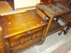 A MEDIA UNIT AND A RETRO TEAK TROLLEY