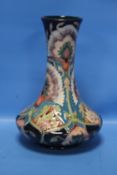 A MOORCROFT BUKHARA PATTERN VASE SIGNED SHIRLEY HAYES, APPROX. 22 CM HIGH