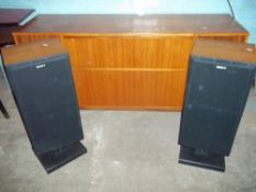 A GRUNDIG RADIOGRAM AND RECORD PLAYER WITH SONY SPEAKERS