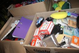 SIX BOXES OF MAINLY NEW ITEMS TO INCLUDE SPY SCOPES, DRINKS BOTTLES, PHONE CASES ETC.