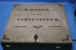A VINTAGE GAMES COMPENDULUM FROM THE H. STOPES-ROE ESTATE NAMED TO THE BOX M. WALLIS, parts not