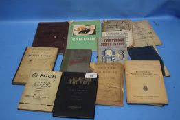 CAR AND MOTORBIKE MANUALS AND BOOKLETS TO INCLUDE SUNBEAM TALBOT ETC.