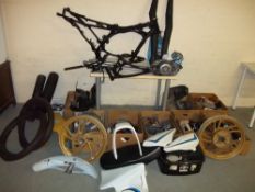 AN RD 350LC YAMAMA MOTOR CYCLE STRIPPED DOWN AND DISMANTLED. A/F PLUS EXTRA PARTS.