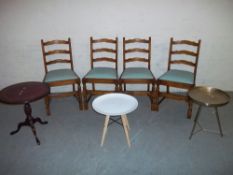 SEVEN ITEMS TO INCLUDE TABLES AND CHAIRS