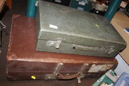 TWO VINTAGE SUITCASES