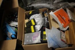 THREE BOXES OF MAINLY NEW ITEMS TO INCLUDE DRINKS BOTTLES, PHONE CASES, ETC.