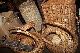 A QUANTITY OF WICKER BASKETS