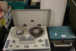 A FIDELITY REEL TO REEL TAPE RECORDER TOGETHER WITH FIDELITY TRANSISTOR RADIO