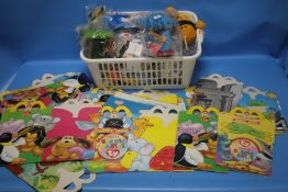 A TRAY OF MCDONALDS TOYS AND BOXES