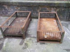 TWO STACKABLE INDUSTRIAL STORAGE CAGES