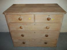 A PINE ANTIQUE THREE DRAWER CHEST.