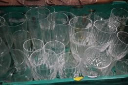 A TRAY OF DRINKING GLASSES (TRAY NOT INCLUDED)