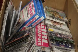 A TRAY OF SPICE GIRLS MEMORABILIA TO INCLUDE CDS, POSTERS ETC.