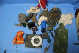 A VINTAGE ACTION MAN AND A QUANTITY OF ACCESSORIES