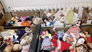 FOUR TRAYS OF CONTINENTAL COSTUME DOLLS (TRAYS NOT INCLUDED)