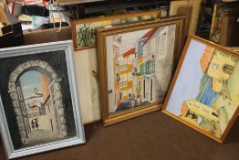 A QUANTITY OF ASSORTED PICTURES, PRINTS ETC. TO INCLUDE MODERN OILS