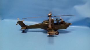 A BOXED TIN PLATE MILITARY HELICOPTER