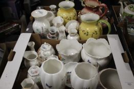 TWO TRAYS OF CERAMICS TO INCLUDE AYNSLEY CHINA (TRAYS NOT INCLUDED)