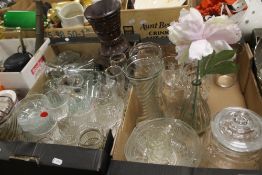 TWO TRAYS OF GLASSWARE (TRAYS NOT INCLUDED)