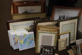 A QUANTITY OF PICTURES AND FRAMES