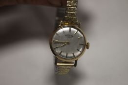 A ROTARY WRIST WATCH POSSIBLY 9 CT