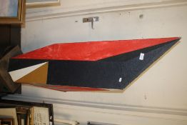 AN UNUSUAL BRIGHTLY COLOURED PIECE OF ART H 165 CM