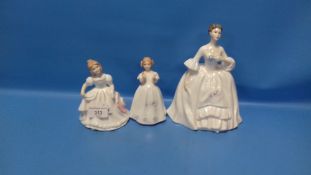 THREE ROYAL DOULTON FIGURINES TO INCLUDE 'KELLY' HN3222, 'CATHERINE' HN3044, 'AMANDA' HN2996 (3)