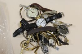 A BAG OF ASSORTED WRIST AND POCKET WATCHES