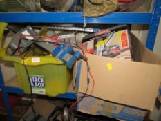 A QUANTITY OF ASSORTED G-CLAMPS AXLE STANDS ETC