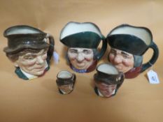THREE GRADUATING ROYAL DOULTON CHARACTER JUGS - PADDY, consisting of small, medium and large, H 16