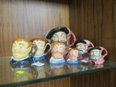 THREE GRADUATING ROYAL DOULTON CHARACTER JUGS - FALSTAFF, consisting of small D6519, medium D6385