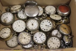A QUANTITY OF VINTAGE POCKET WATCHES AND PARTS ETC.
