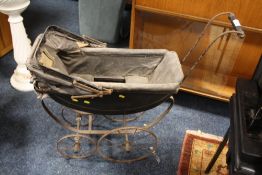 A CHILDS VINTAGE PUSH-ALONG PRAM