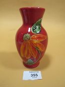A SIGNED ANITA HARRIS ART POTTERY FLORAL VASE
