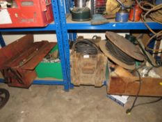 A QUANTITY OF TOOLS AND PARTS TO INCLUDE A TOOLBOX