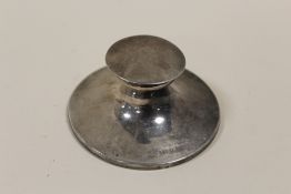 A HALLMARKED SILVER CAPSTAN INKWELL