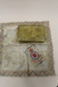 AN ARMY ORDINANCE SILK HANDKERCHIEF, TOGETHER WITH A 1914 CHRISTMAS TIN