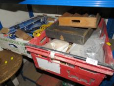 A QUANTITY OF NAILS HAND TOOLS ETC