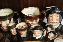 FOUR GRADUATING ROYAL DOULTON CHARACTER JUGS - SANCHO PANCA, consisting of two small D6518, medium