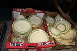 TWO TRAYS OF ADDERLY WARE DINNER WARE